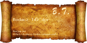 Bodacz Tódor névjegykártya